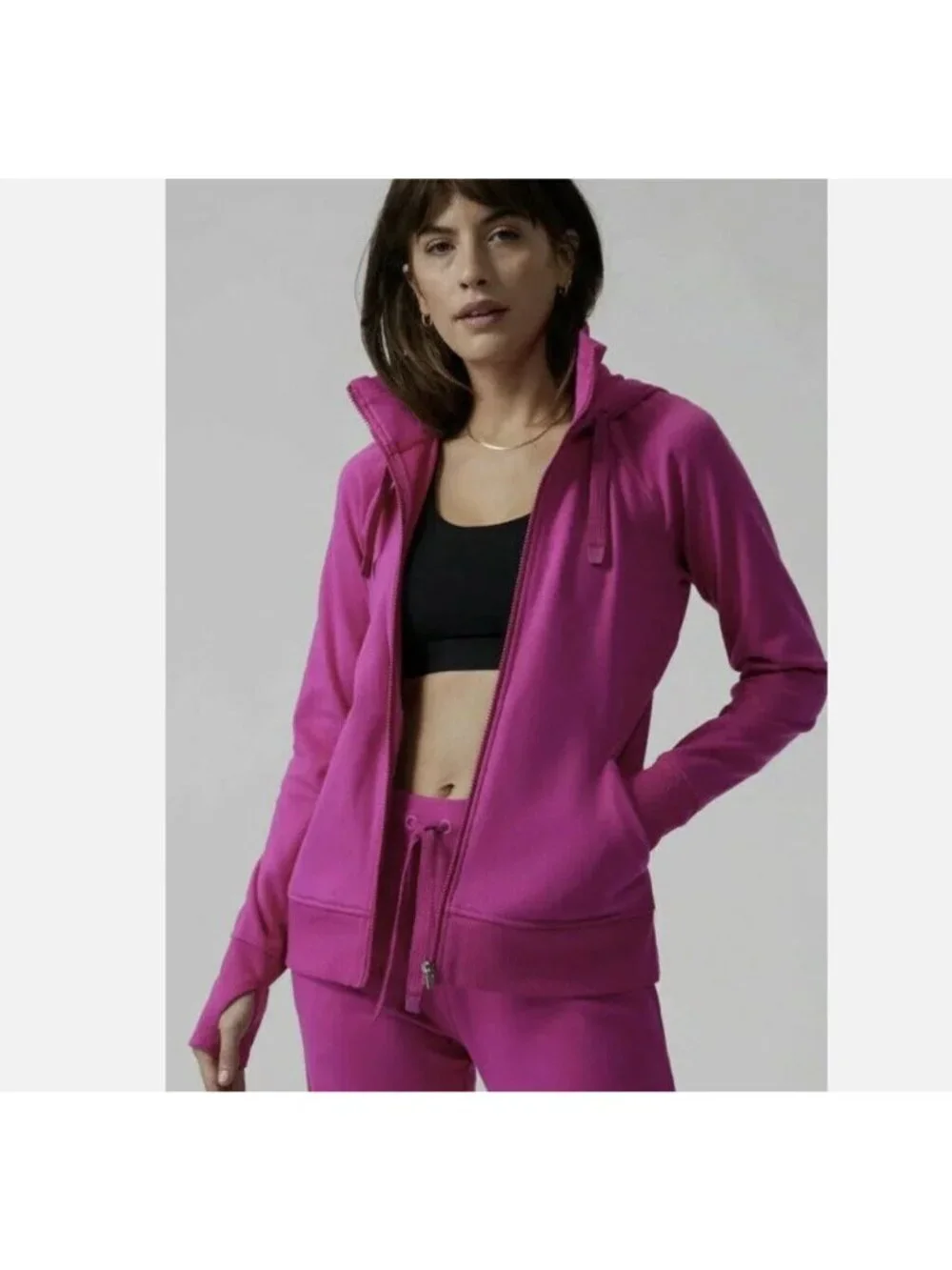 ATHLETA Triumph Hoodie Sweatshirt Jacket Size S Electric Fuchsia